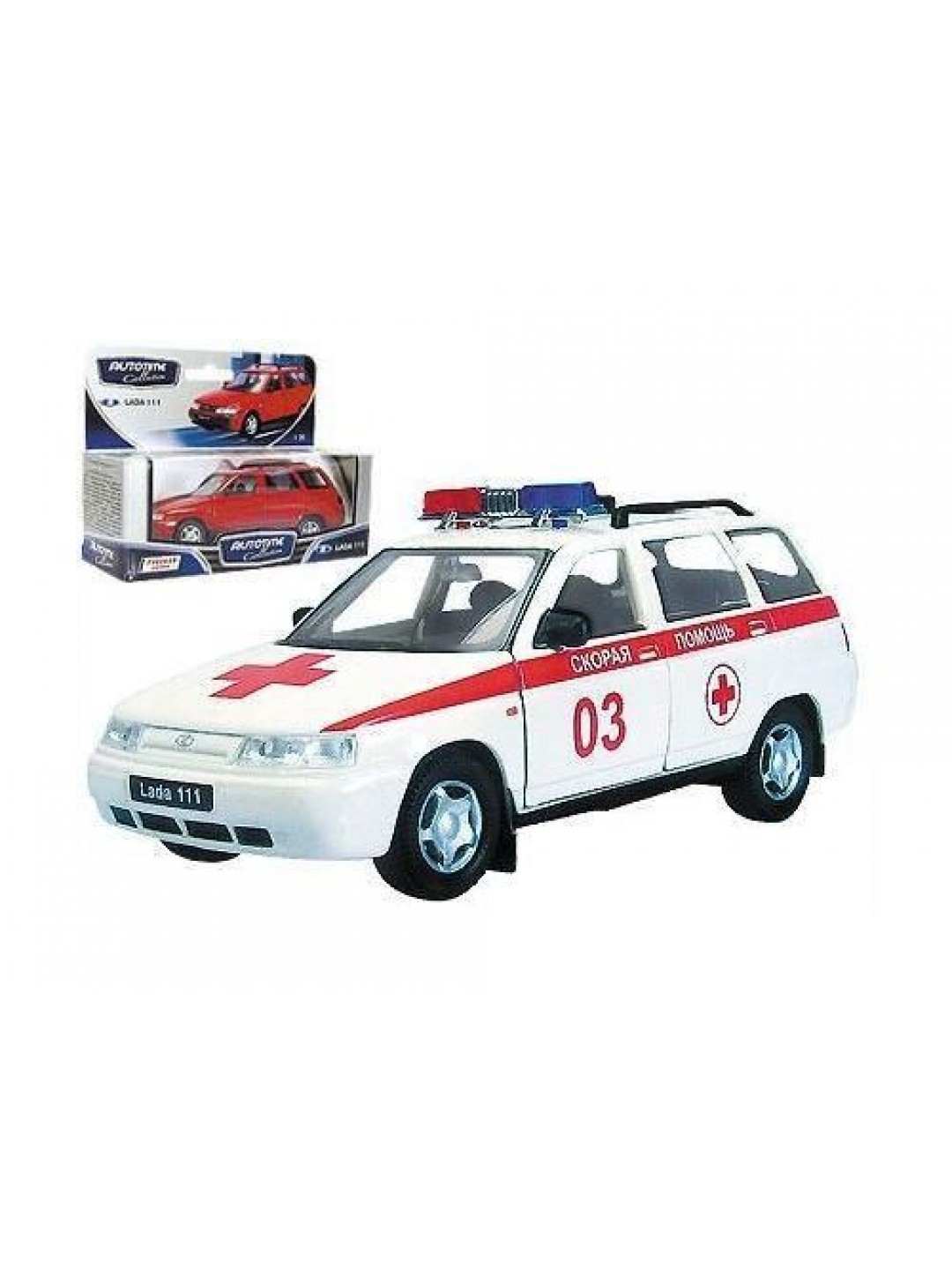 Машина Autotime "LADA 111" скорая помощь 1:36
