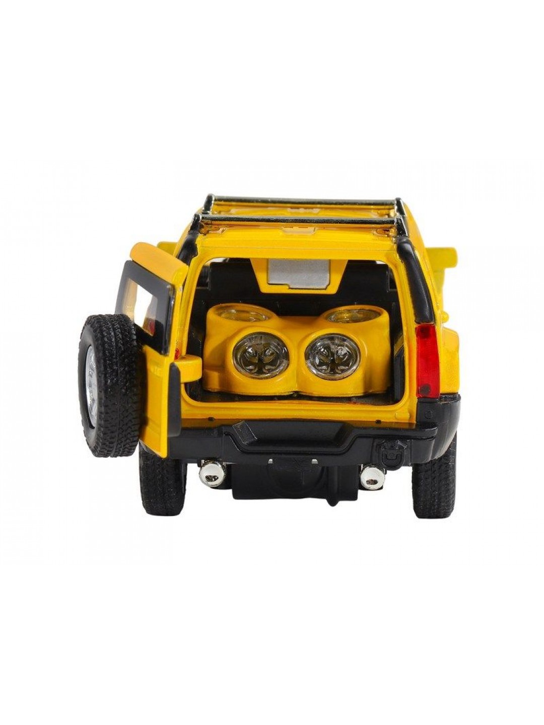 Машина "АВТОПАНОРАМА" Hummer H3, желтый, 1/32, свет, звук, инерция, в/к 17,5*13,5*9 см