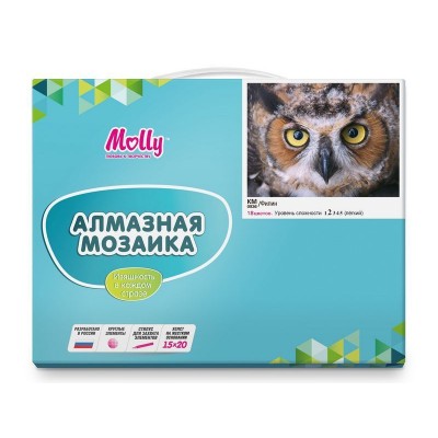Картина мозаикой 15х20 ФИЛИН (18 цветов)