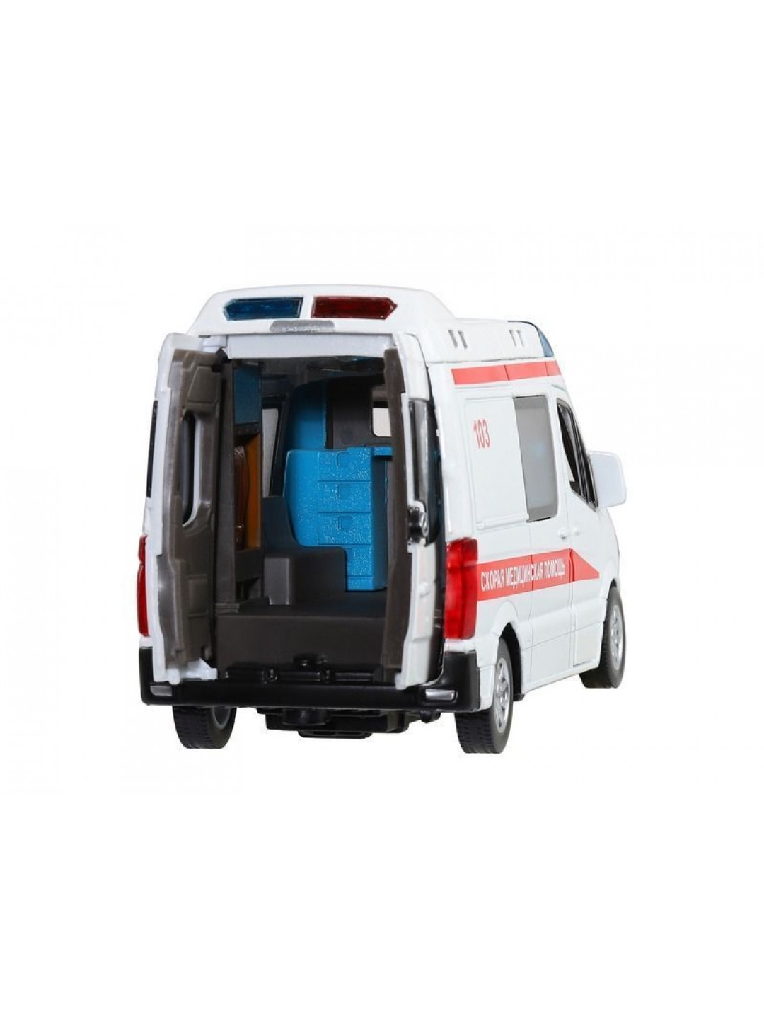 Машина "АВТОПАНОРАМА" Mercedes Sprinter "Скорая помощь", белый, 1/32, в/к 18*9*13,5 см