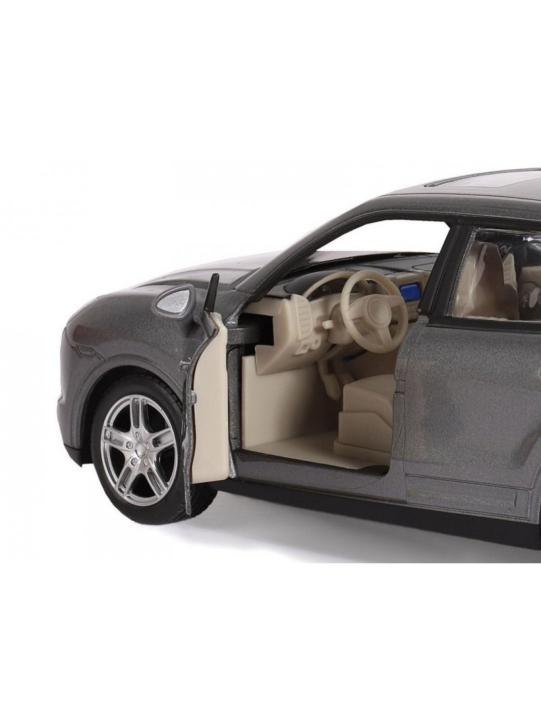 Машина "АВТОПАНОРАМА" Porsche Cayenne S, серый, 1/24, свет, звук, в/к 24,5*12,5*10,5 см