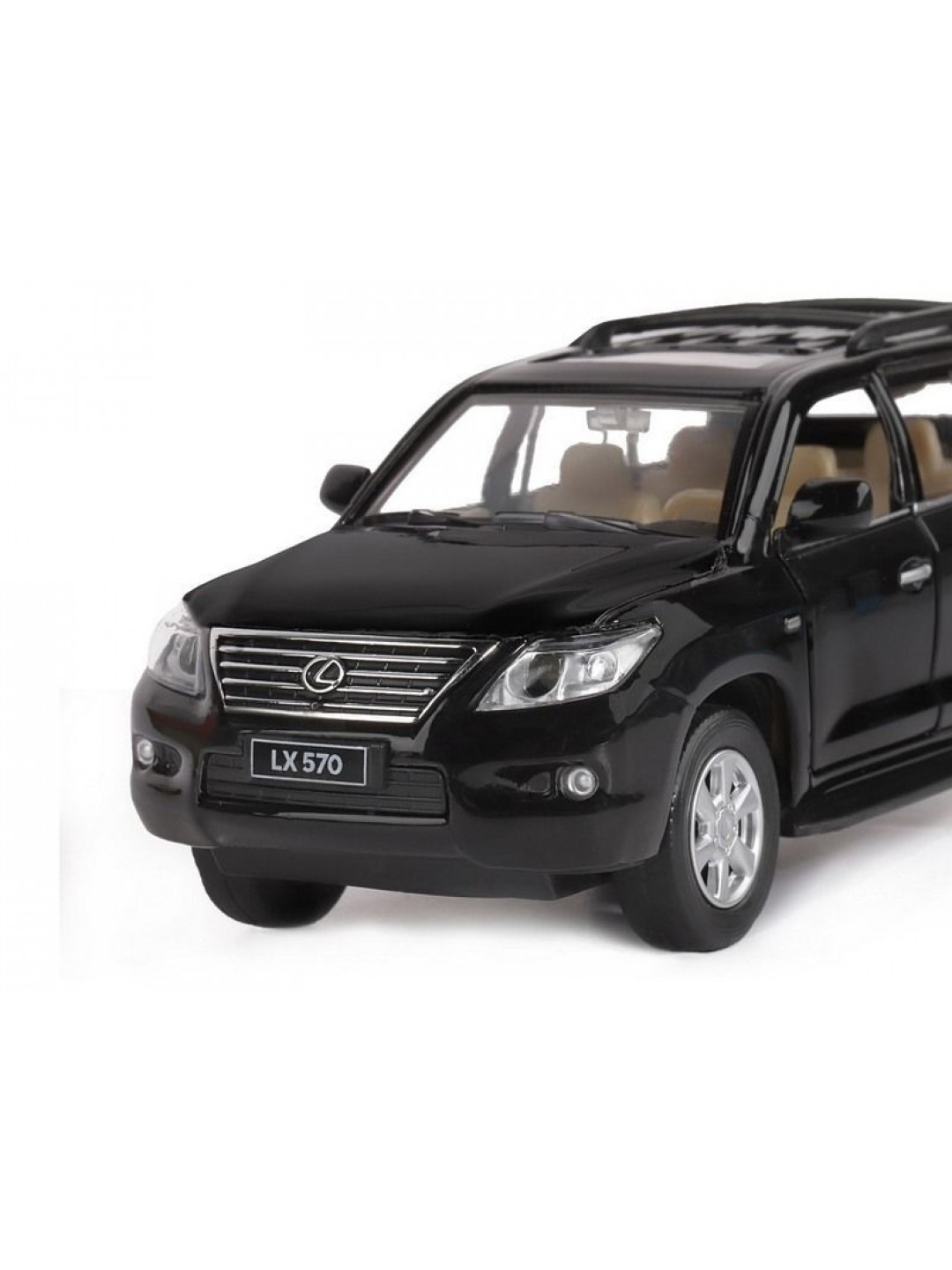 Машина "АВТОПАНОРАМА" Lexus LX570, черный, 1/32, свет, звук, инерция, в/к 17,5*13,5*9 см