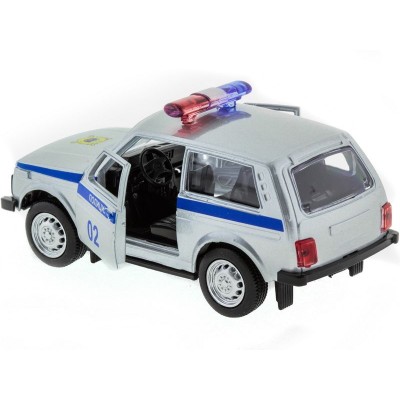 Машина "АВТОПАНОРАМА" инерц. ВАЗ 2121 1/50, в/к 12*7*5,5 см, серебристая