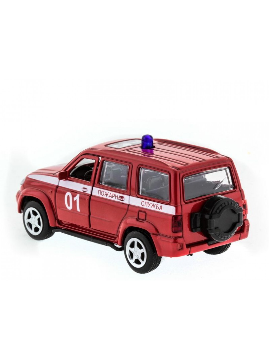 Машина "АВТОПАНОРАМА" инерц. УАЗ Патриот (пожарная) 1/50, в/к 12*7*5,5 см