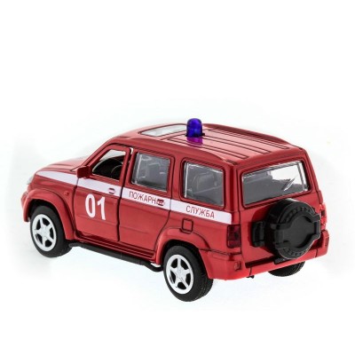 Машина "АВТОПАНОРАМА" инерц. УАЗ Патриот (пожарная) 1/50, в/к 12*7*5,5 см