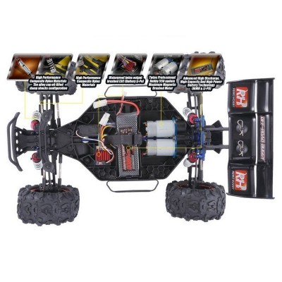 Радиоуправляемая трагги Remo Hobby EVO-R TWINS MOTOR (зеленая) 4WD 2.4G 1/8 RTR