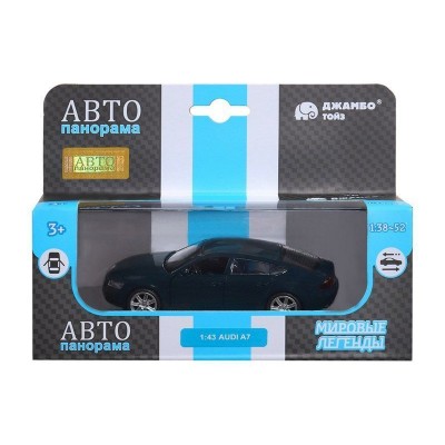 Машина "АВТОПАНОРАМА" Audi A7, зеленый, 1/43, инерция, в/к 17,5*12,5*6,5 см