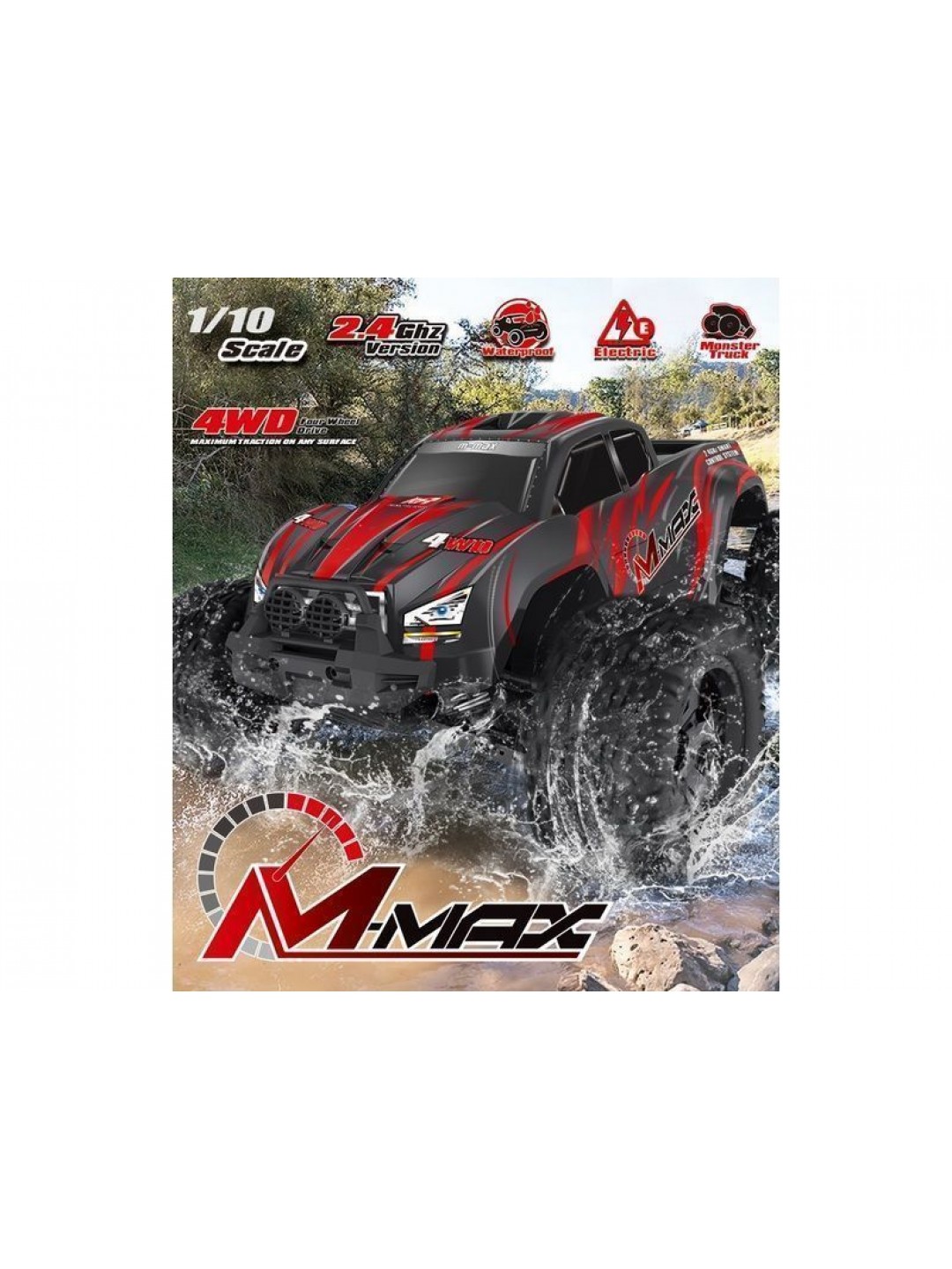 Радиоуправляемый монстр Remo Hobby MMAX (красный) 4WD 2.4G 1/10 RTR