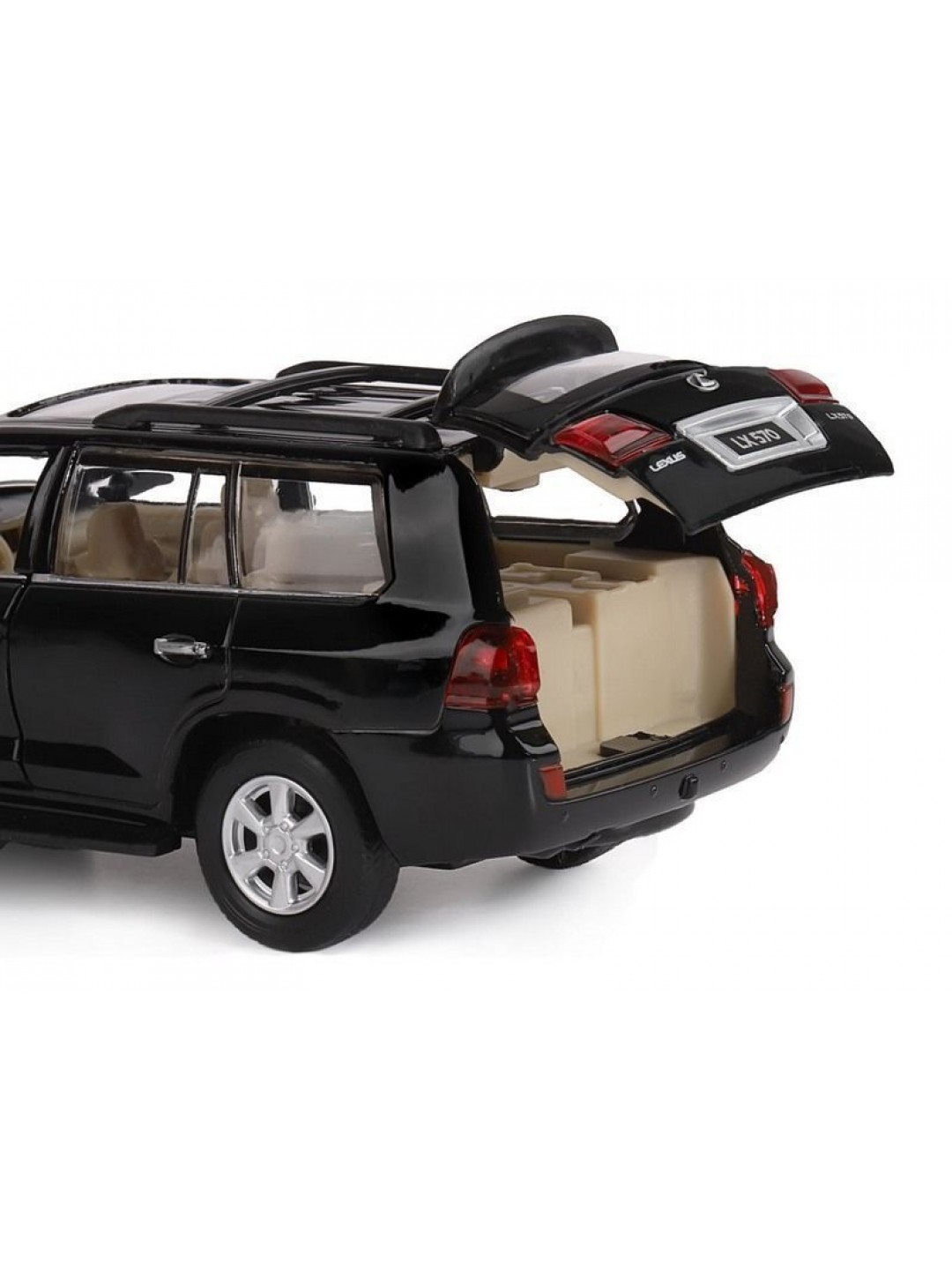 Машина "АВТОПАНОРАМА" Lexus LX570, черный, 1/32, свет, звук, инерция, в/к 17,5*13,5*9 см