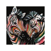 Картина по номерам 30Х30 ПОЛОСАТАЯ ДРУЖБА (26 цветов)