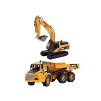 Металлический экскаватор с ковшом + самосвал HUI NA TOYS 1/50 Металлический экскаватор с ковшом + самосвал HUI NA TOYS 1/50