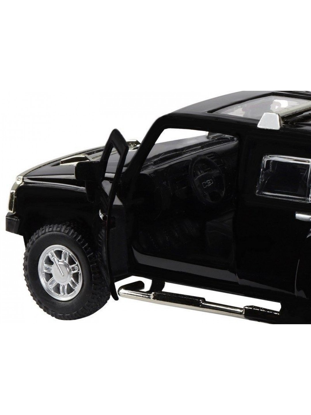 Машина "АВТОПАНОРАМА" Hummer H3, черный, 1/32, свет, звук, инерция, в/к 17,5*13,5*9 см
