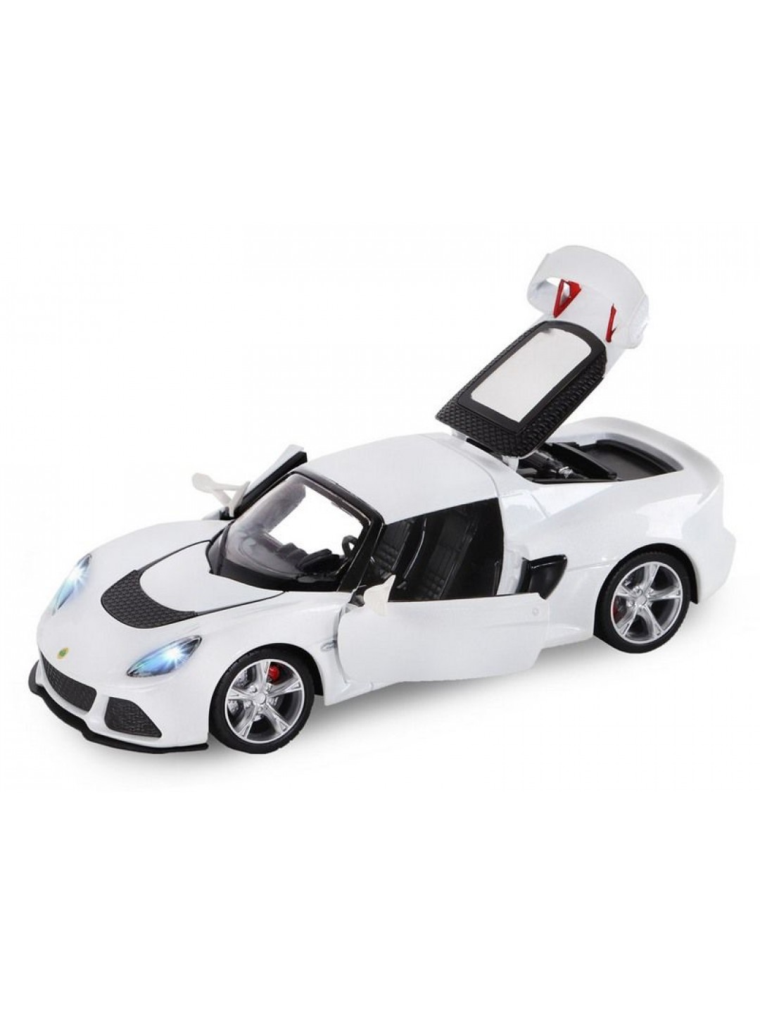 Машина "АВТОПАНОРАМА" Lotus Exige S, белый, 1/22, свет, звук, в/к 24,5*12,5*10,5 см