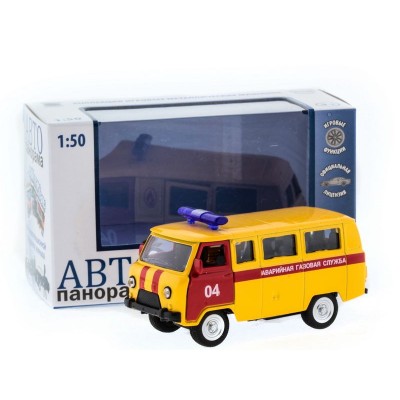 Машина "АВТОПАНОРАМА" инерц. УАЗ (аварийная) 1/50, в/к 12*7*5,5 см