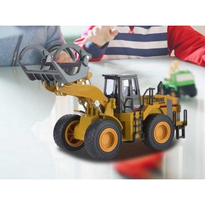 Металлический фронтальный погрузчик бревен HUI NA TOYS 1/40
