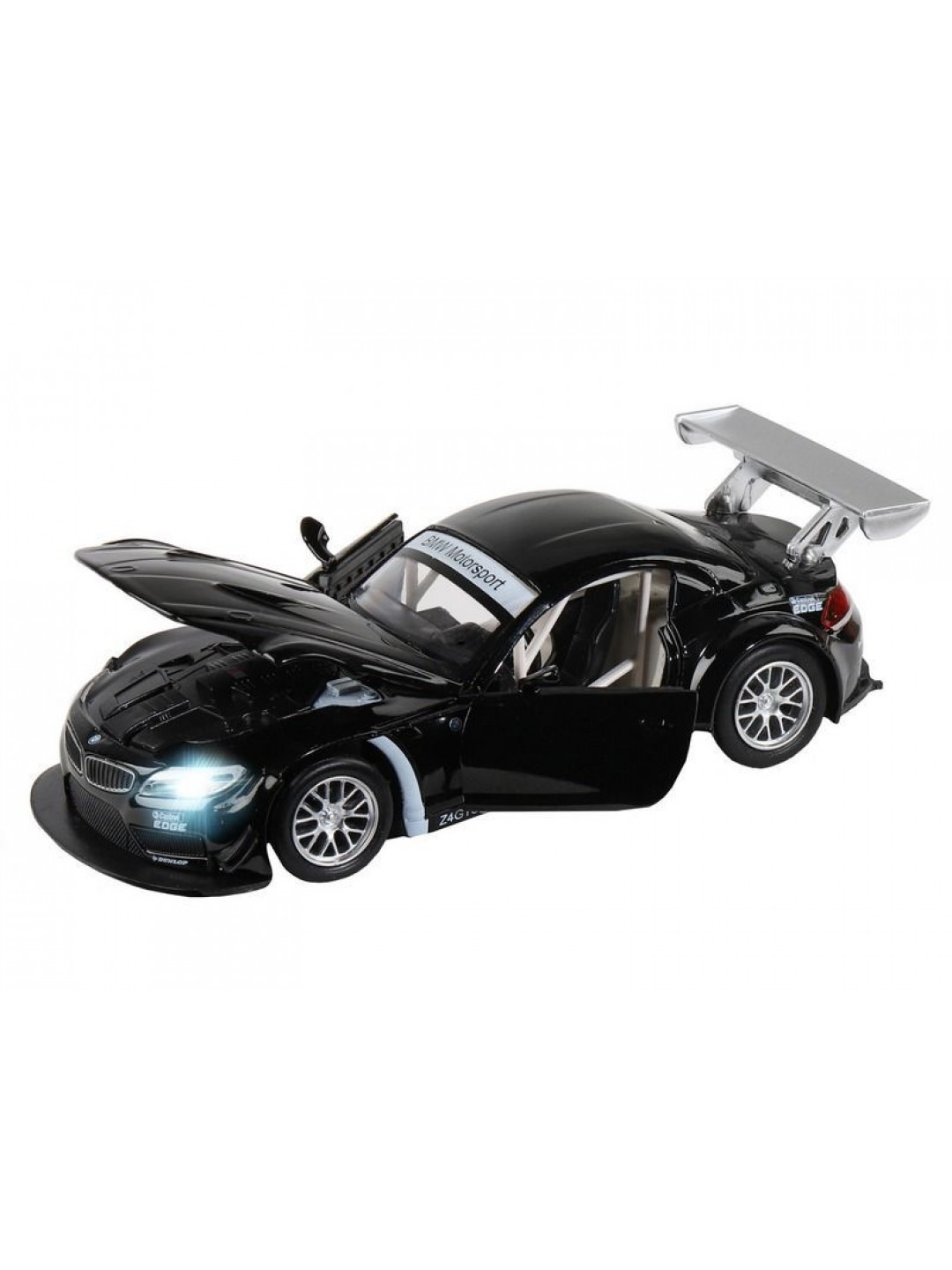 Машина "АВТОПАНОРАМА" BMW Z4 GT, черный, 1/32, свет, звук, инерция, в/к 17,5*13,5*9 см