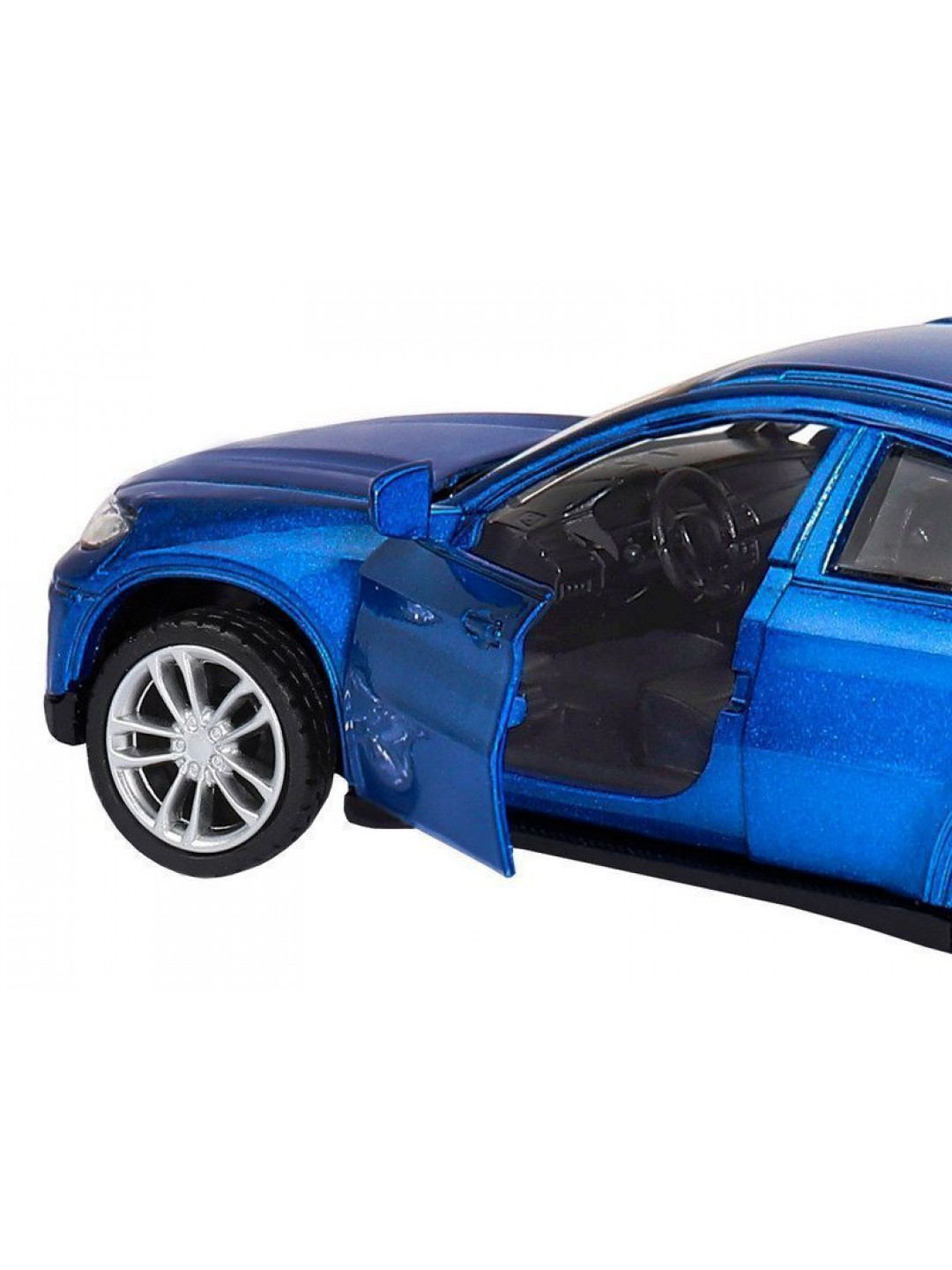 Машина "АВТОПАНОРАМА" BMW X6, 1/43, синий, инерция, откр. двери, в/к 17,5*12,5*6,5 см