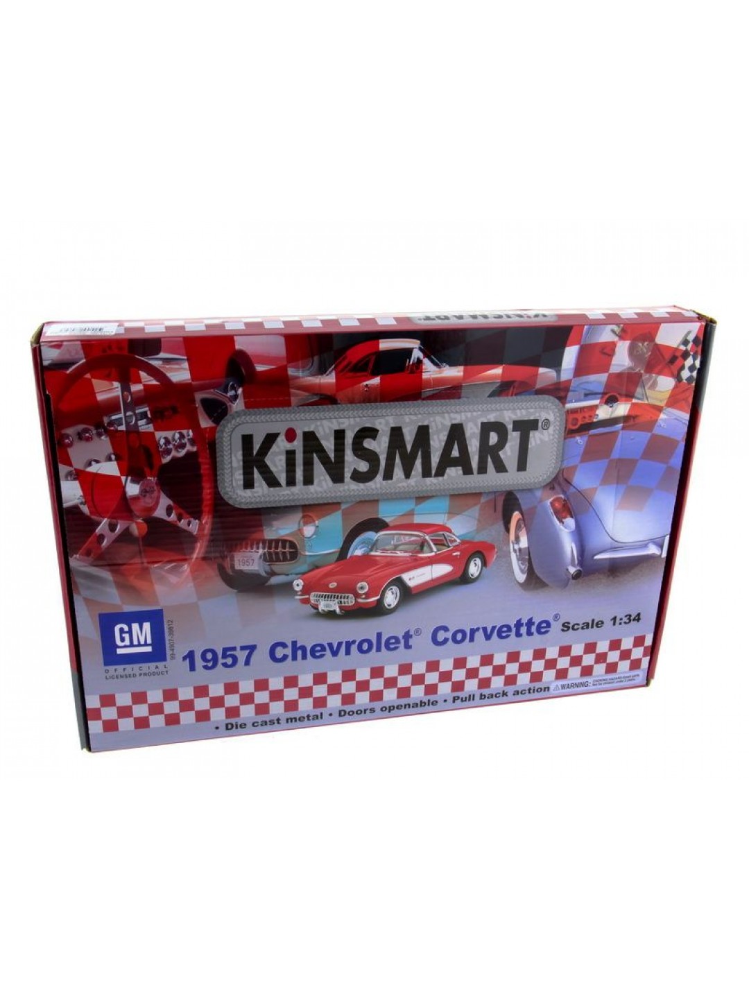 Машина Kinsmart "Chevrolet Corvette 1957" инерция (1/12шт.) 1:34 б/к