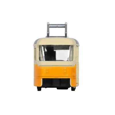 Трамвай "Автопанорама", желтый, 1/90, свет, звук, инерция, в/к 22*13,5*5,8 см