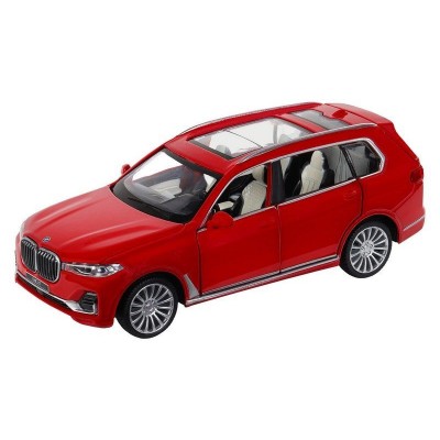 Машина "АВТОПАНОРАМА" BMW X7, красный, 1/32, свет, звук, инерция, в/к 17,5*13,5*9 см