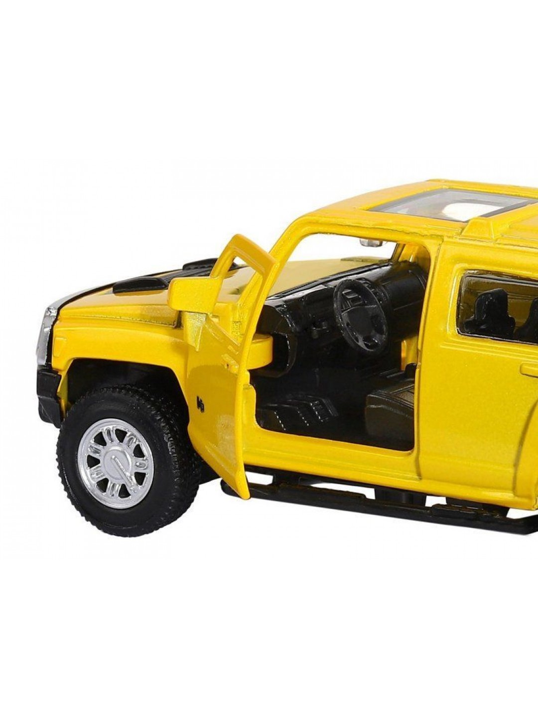 Машина "АВТОПАНОРАМА" Hummer H3, желтый, 1/43, инерция, в/к 17,5*12,5*6,5 см
