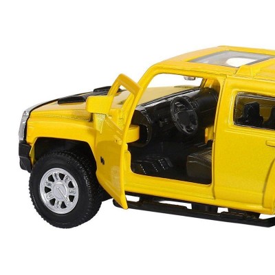 Машина "АВТОПАНОРАМА" Hummer H3, желтый, 1/43, инерция, в/к 17,5*12,5*6,5 см