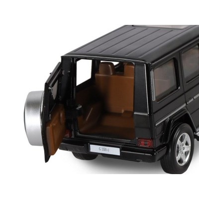 Машина "АВТОПАНОРАМА" Mercedes-Benz G350d, черный, 1/32, свет, звук, инерция, в/к 18*9*13,5 см