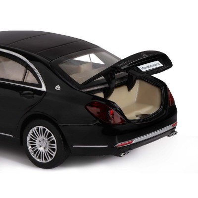 Машина "АВТОПАНОРАМА" Mercedes-Benz S600, черный, 1/32, свет, звук, инерция, в/к 17,5*13,5*9 см