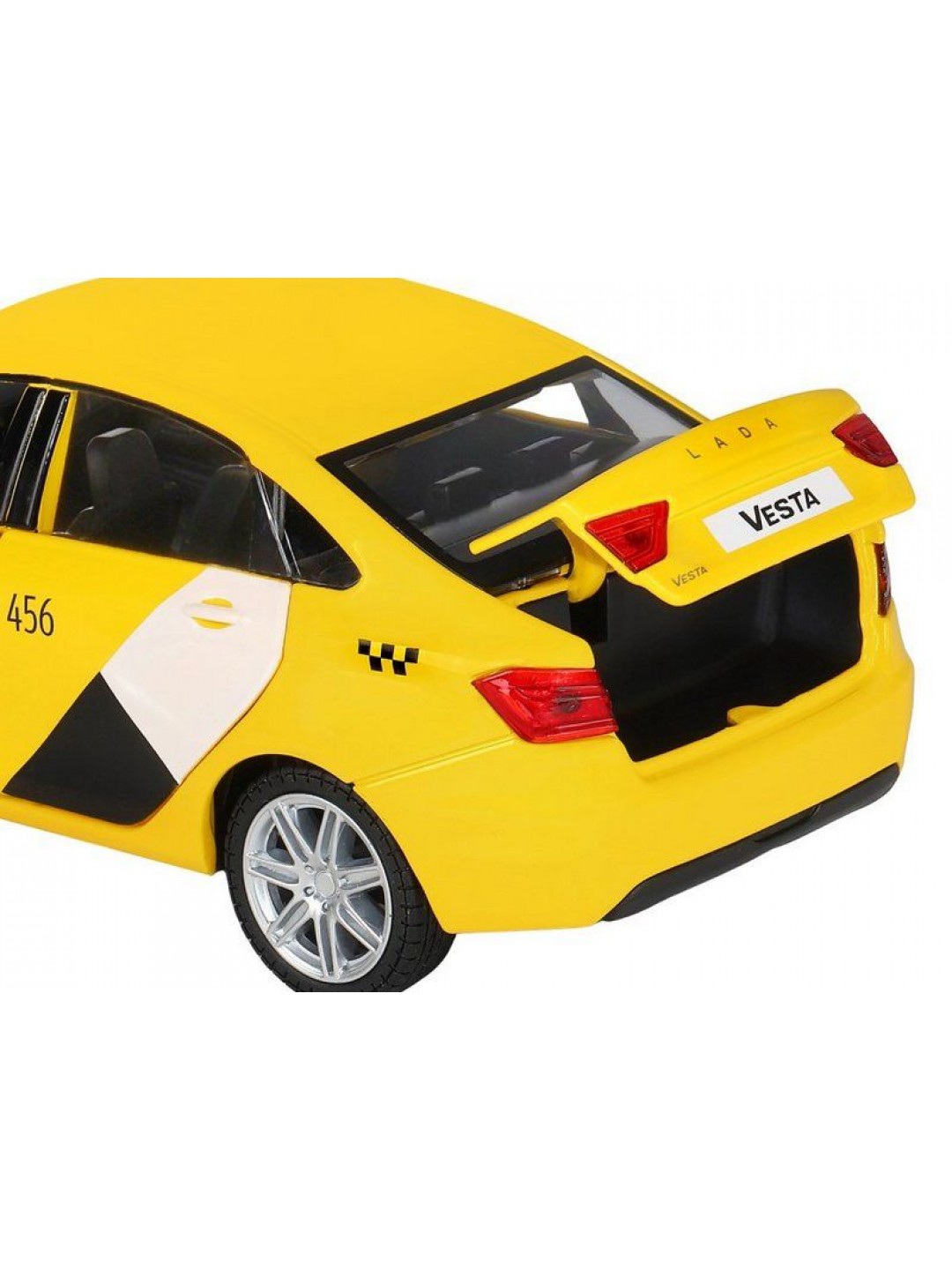 Машина "АВТОПАНОРАМА" Яндекс.Такси  LADA VESTA, желтый, 1/24, в/к 24,5*12,5*10,5 см