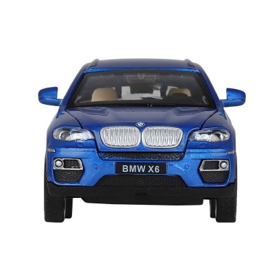 Машина "АВТОПАНОРАМА" BMW X6, синий, 1/32, свет, звук, инерция, в/к 17,5*13,5*9 см