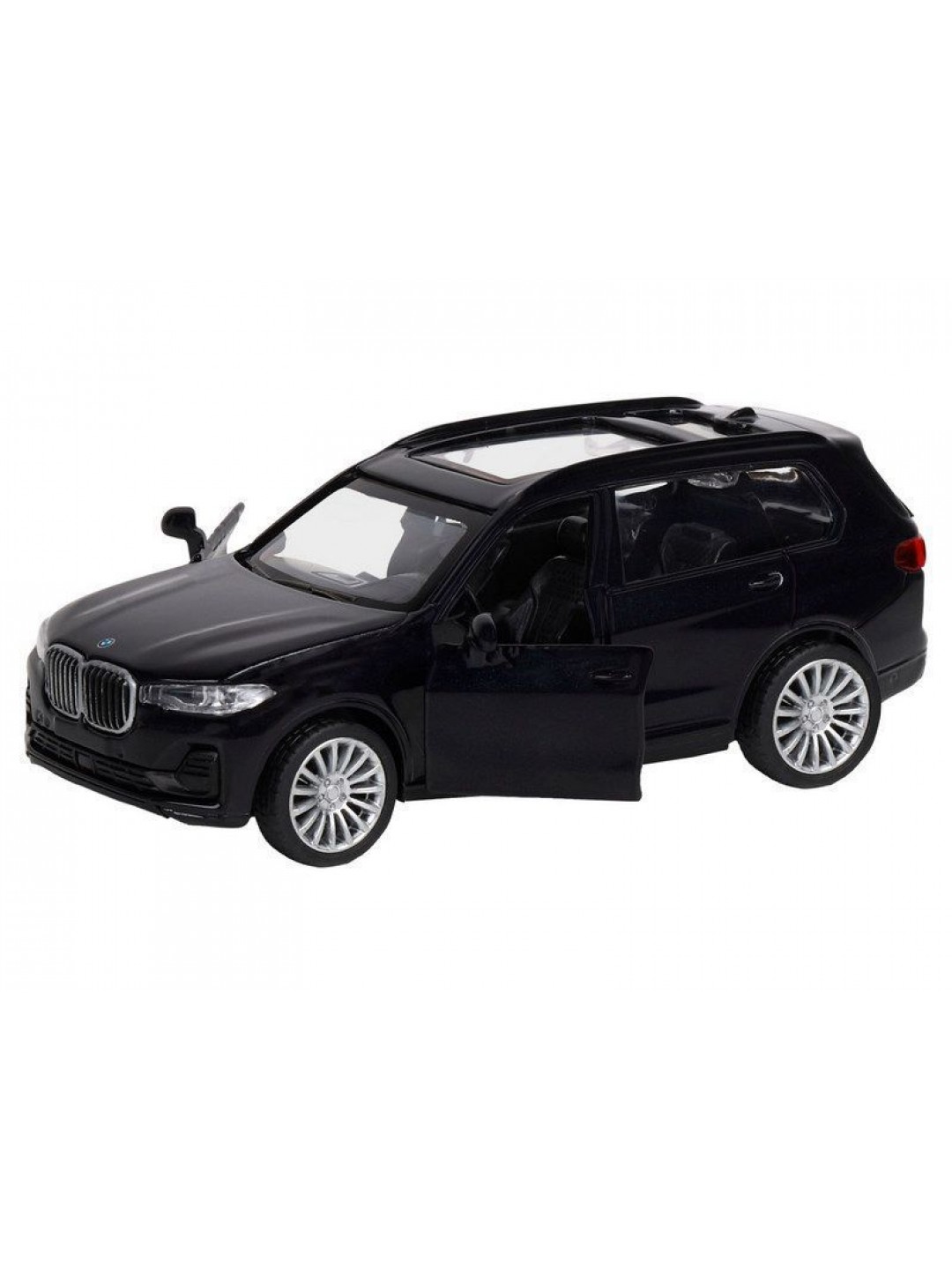 Машина "АВТОПАНОРАМА" BMW X7, 1/44,, черный, инерция, откр. двери, в/к 17,5*12,5*6,5 см