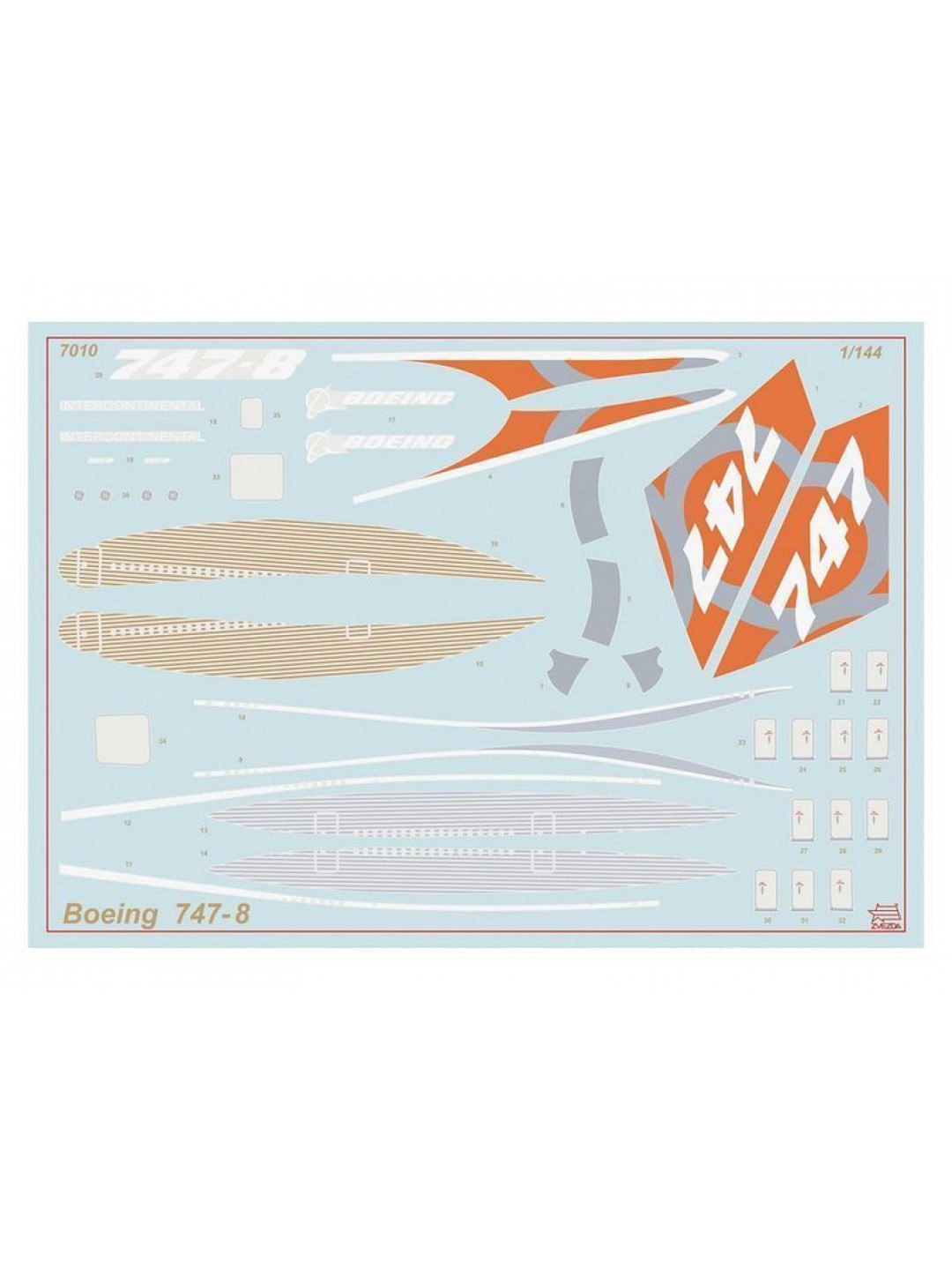 Сборная модель ZVEZDA Пассажирский авиалайнер Боинг 747-8, 1/144