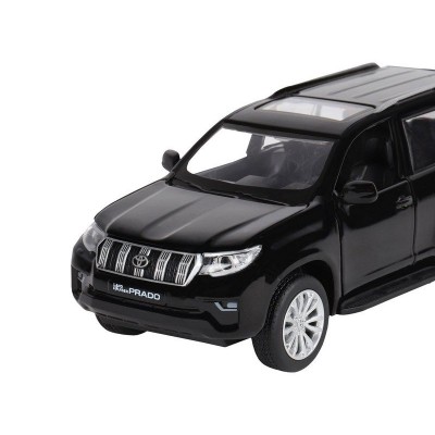 Машина "АВТОПАНОРАМА" Land Cruiser Prado, черный, 1/32, свет, звук, инерция, в/к 17,5*13,5*9 см