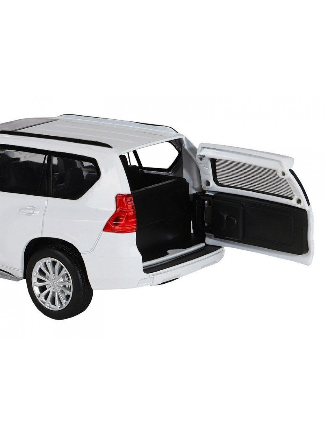 Машина "АВТОПАНОРАМА" Land Cruiser Prado, белый, 1/32, свет, звук, инерция, в/к 17,5*13,5*9 см