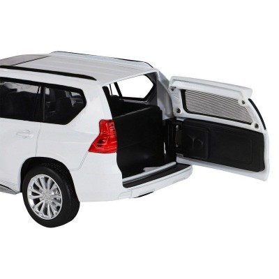 Машина "АВТОПАНОРАМА" Land Cruiser Prado, белый, 1/32, свет, звук, инерция, в/к 17,5*13,5*9 см