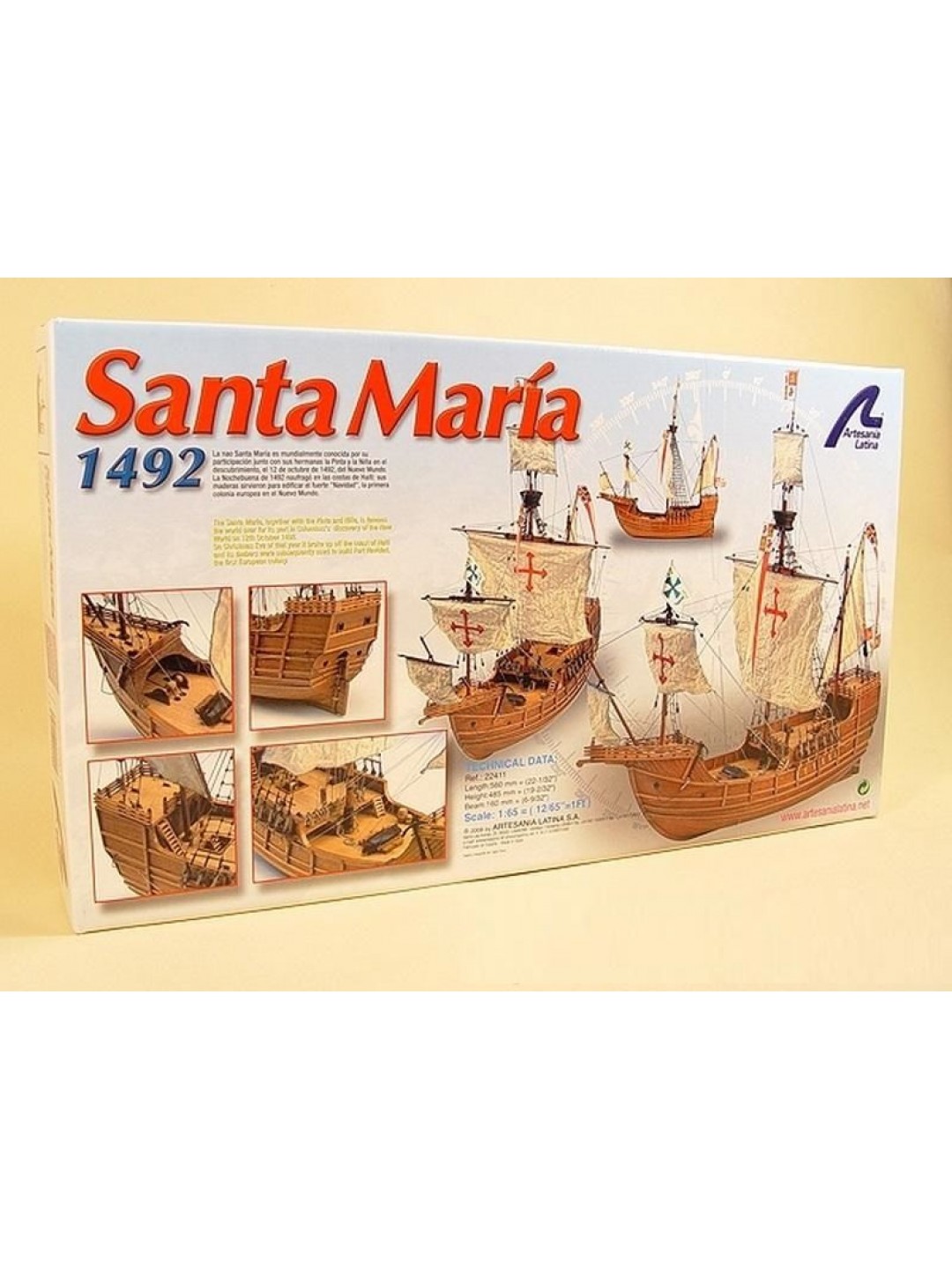 Сборная деревянная модель корабля Artesania Latina SANTA MARIA C., 1/65