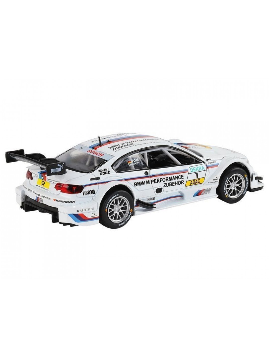 Машина "АВТОПАНОРАМА" BMW M3 DTM, белый, 1/32, свет, звук, инерция, в/к 17,5*13,5*9 см