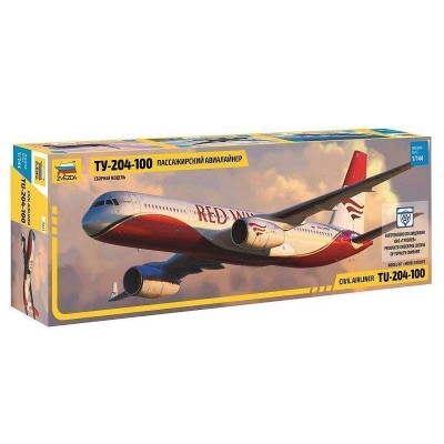 Сборная модель ZVEZDA Пассажирский авиалайнер Ту-204-100, 1/144