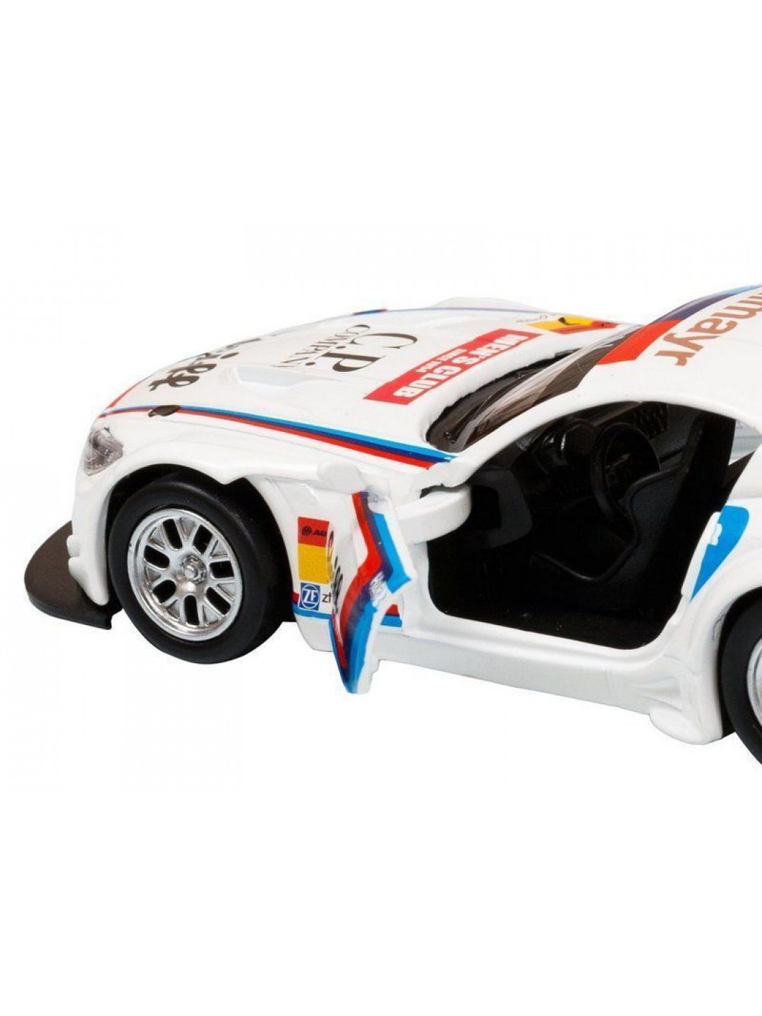 Машина "АВТОПАНОРАМА" BMW Z4 GT3, 1/38, белый, инерция, откр. двери, в/к 17,5*12,5*6,5 см