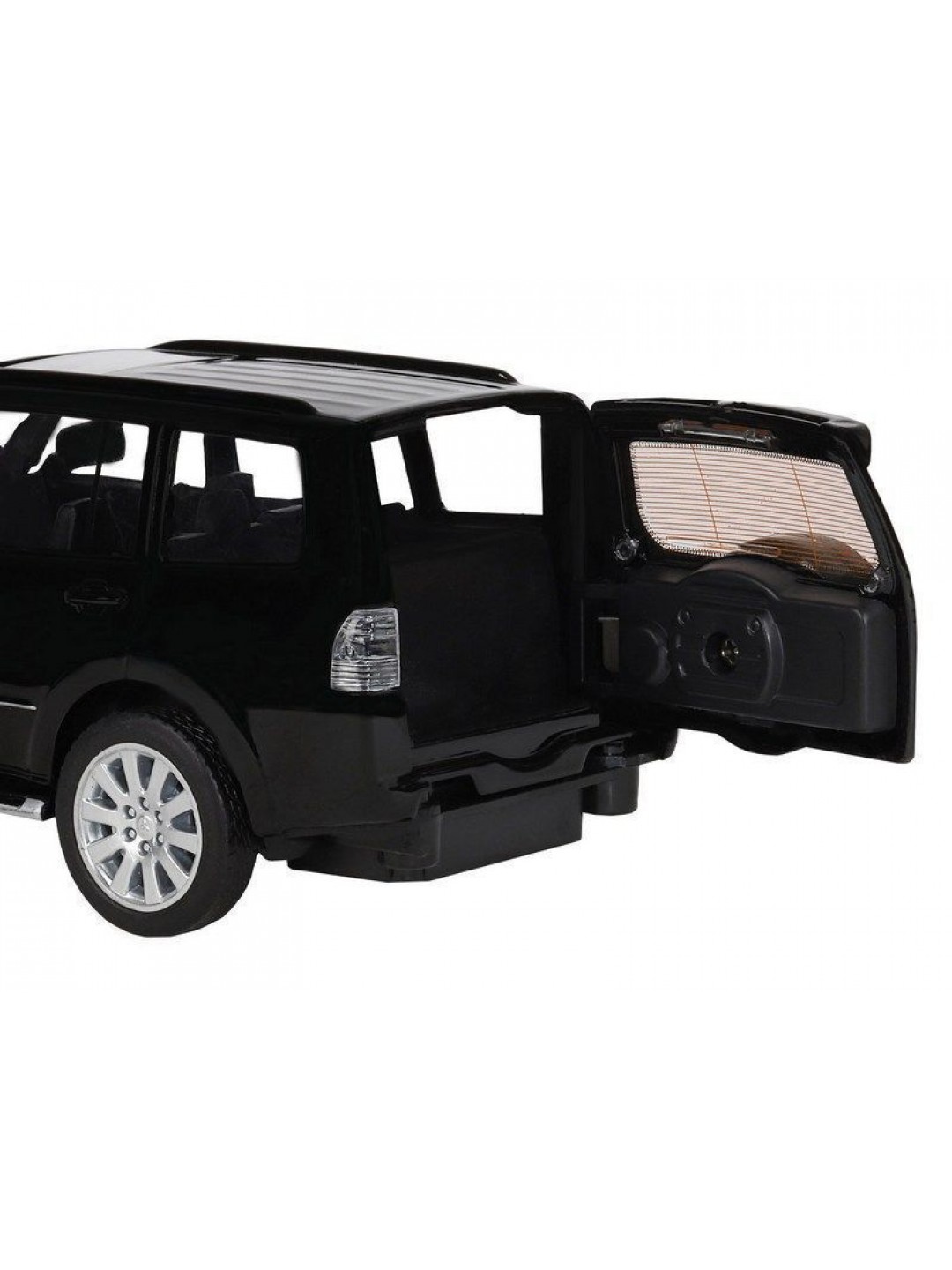 Машина "АВТОПАНОРАМА" Mitsubishi Pajero 4WD Tubro, черный, 1/33, свет, звук, в/к 17,5*13,5*9 см