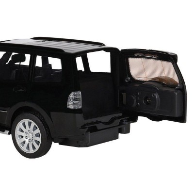 Машина "АВТОПАНОРАМА" Mitsubishi Pajero 4WD Tubro, черный, 1/33, свет, звук, в/к 17,5*13,5*9 см