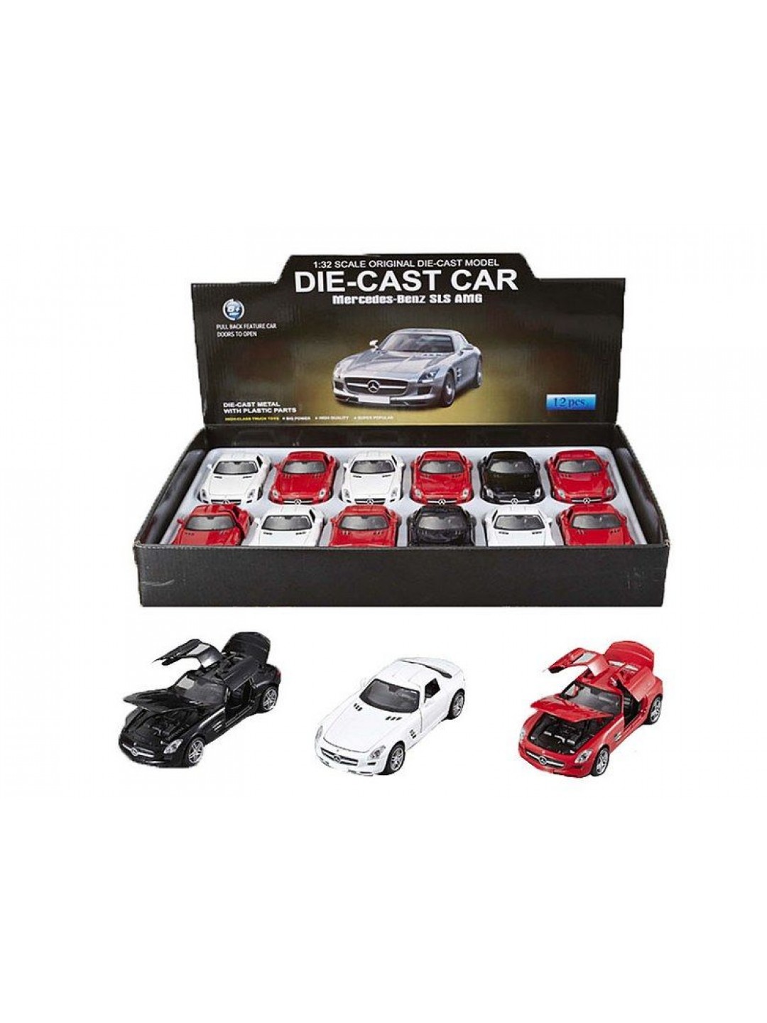 Машина MZ 1/32 Mercedes-Benz SLS инерция (1/12шт.) б/к