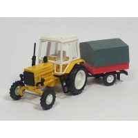 Трактор МТЗ-82 (пластмасса) с прицепом тент(МаркАвто) 1:43