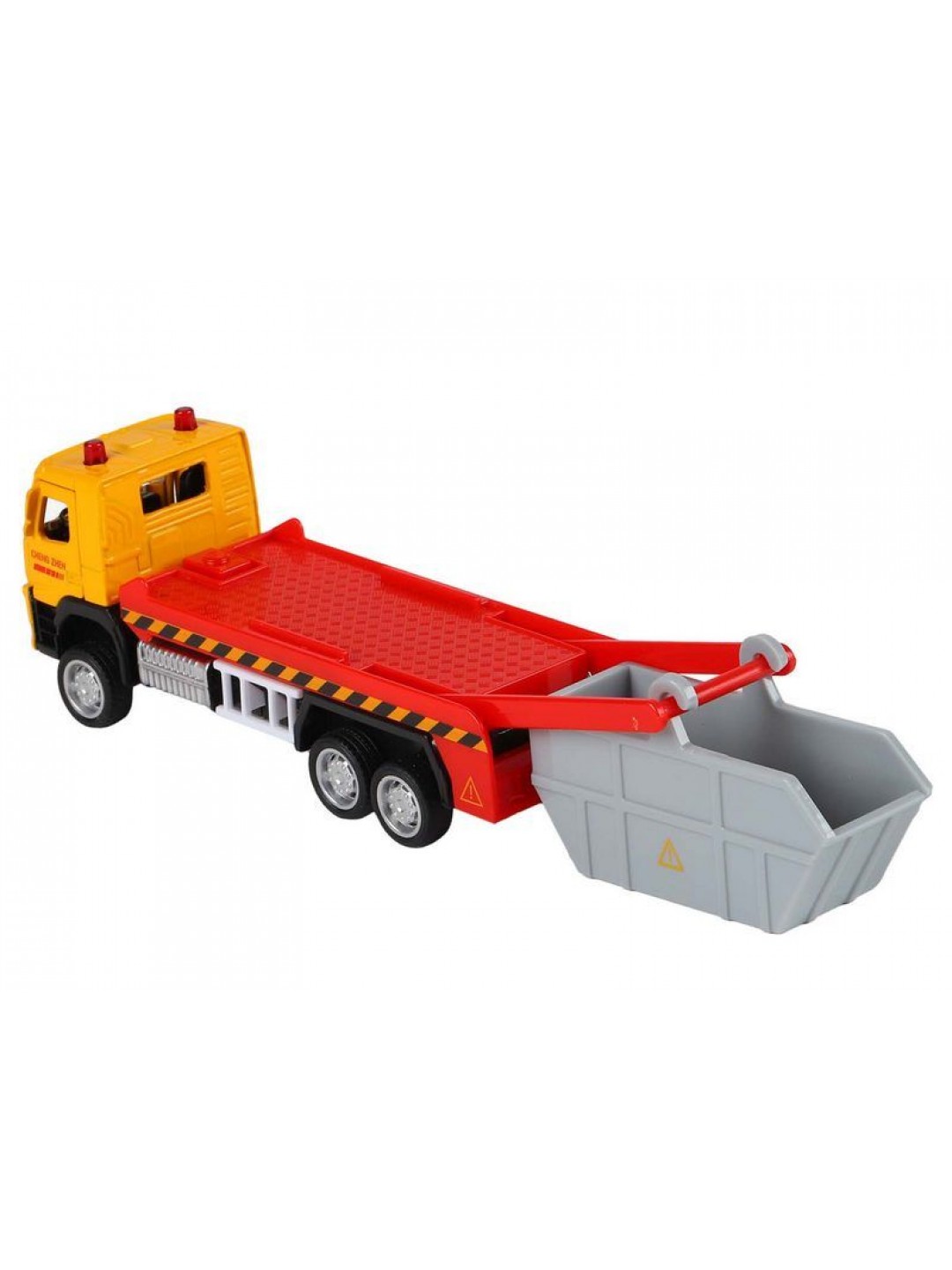 Машина "АВТОПАНОРАМА" VOLVO FM "Мусоровоз", желтый-серый, 1/72, инерция, в/к 17,5*13*6,5 см
