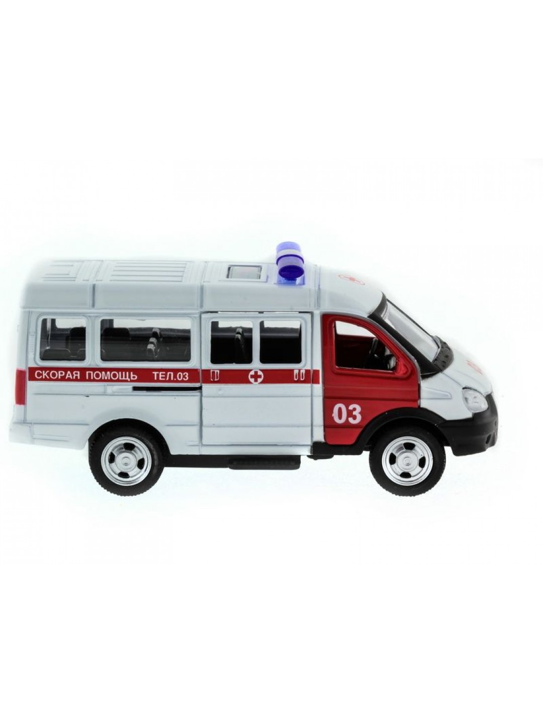 Машина "АВТОПАНОРАМА" инерц. "ГАЗель" (скорая) 1/50, в/к 14,5*8*5,5 см