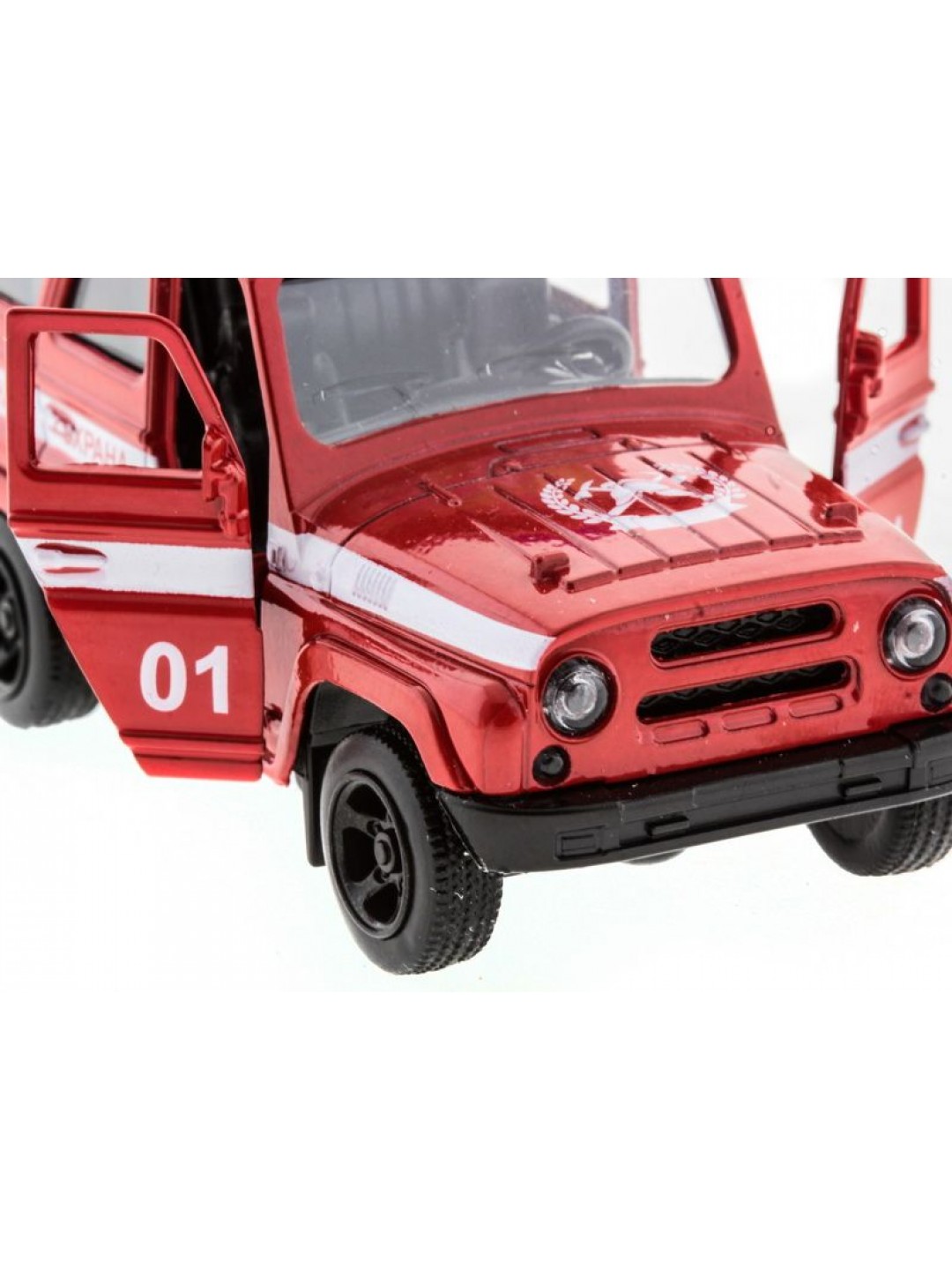 Машина "АВТОПАНОРАМА" инерц. УАЗ-469 (пожарная) 1/50, в/к 12*7*5,5 см