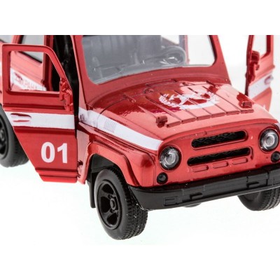 Машина "АВТОПАНОРАМА" инерц. УАЗ-469 (пожарная) 1/50, в/к 12*7*5,5 см