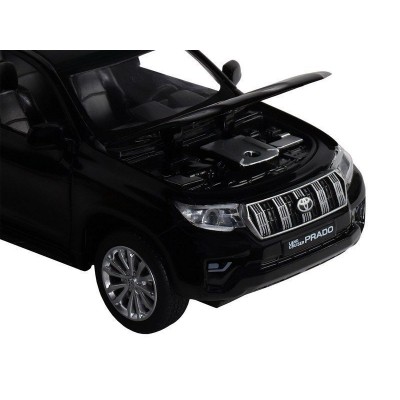 Машина "АВТОПАНОРАМА" Land Cruiser Prado, черный, 1/32, свет, звук, инерция, в/к 17,5*13,5*9 см