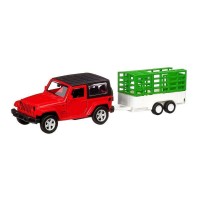 Машина "АВТОПАНОРАМА" Jeep Wrangler c прицепом, 1/43, открываются передние двери, инерция, в/к Машина "АВТОПАНОРАМА" Jeep Wrangler c прицепом, 1/43, открываются передние двери, инерция, в/к