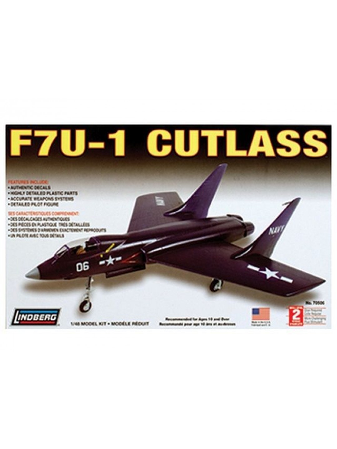 Склеиваемая модель Hawk Lindberg 1/48 F7 U1 Cutlass